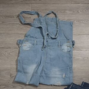 SHEIN Light Blue Denim Jumpsuit